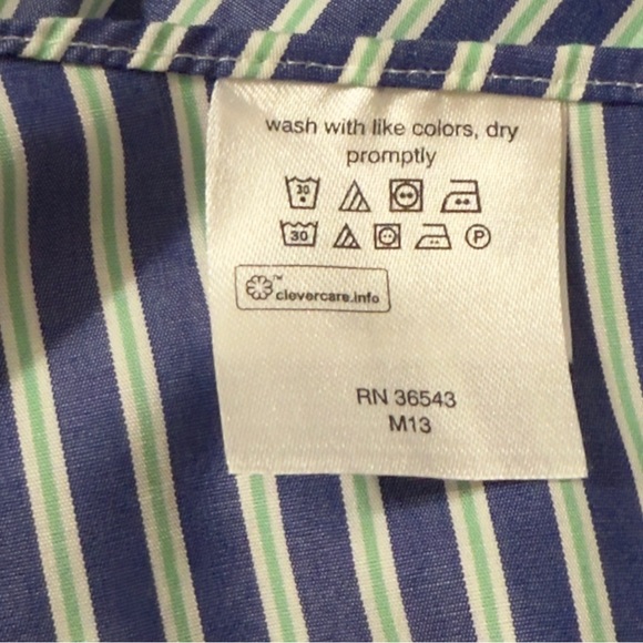 Lauren Ralph Lauren Mens Dress Shirt Size 16.5 Blue Striped ~ Excellent - Picture 9 of 10